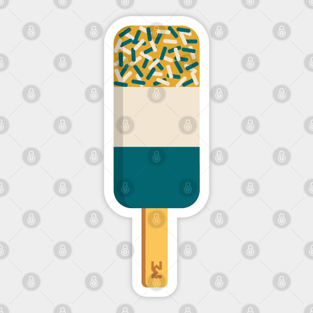 Green and gold fab ice lolly Sticker by MickeyEdwards